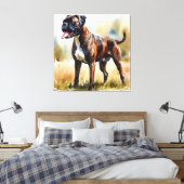 Watercolor Boxer Dog Leinwanddruck (Insitu (Schlafzimmer))