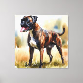 Watercolor Boxer Dog Leinwanddruck (Vorderseite)
