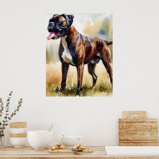 Watercolor Boxer Dog Poster (Küche)