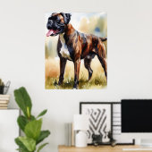 Watercolor Boxer Dog Poster (Heimbüro)
