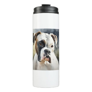 Watercolor Boxer Dog Thermosbecher