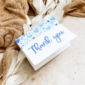 Watercolor Boy Blue Heart Valentine Sweetheart Dankeskarte