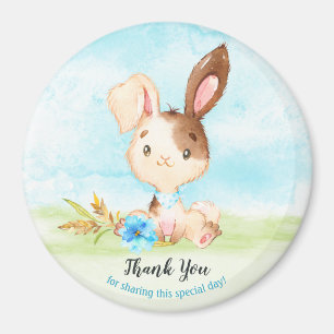 Watercolor Boy Bunny Baby Showfarm Vielen Dank Magnet