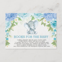 Watercolor Boy Elephant Blue Floral Books for Baby