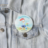 Watercolor Boy Rooster Baby Showfarm Button (Beispiel)
