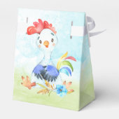 Watercolor Boy Rooster Baby Showfarm Geschenkschachtel (Rückseite)