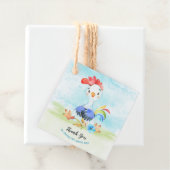 Watercolor Boy Rooster Farm Vielen Dank Geschenkanhänger (Beispiel)