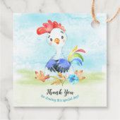 Watercolor Boy Rooster Farm Vielen Dank Geschenkanhänger (Rückseite)