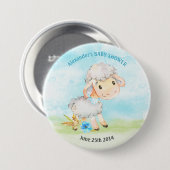 Watercolor Boy Sheep Baby Showfarm Button (Vorne & Hinten)