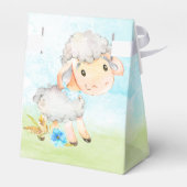 Watercolor Boy Sheep Baby Showfarm Geschenkschachtel (Rückseite)