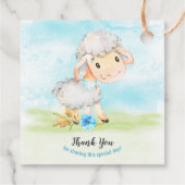 Watercolor Boy Sheep Farm Vielen Dank Geschenkanhänger (Rückseite)