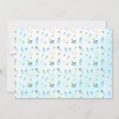 Watercolor Boy Teddy Bear Balloons Babydusche Einladung (Rückseite)