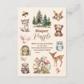 Watercolor Boy Woodland Diapper Raffle Begleitkarte (Vorderseite)