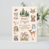 Watercolor Boy Woodland Diapper Raffle Begleitkarte (Stehend Vorderseite)