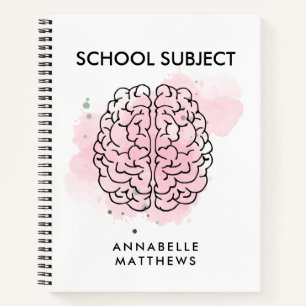 Watercolor Brain Student Betrifft Spirale Notebook Notizblock