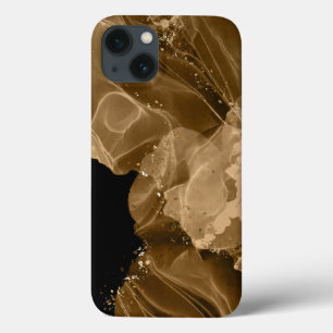 Watercolor Braun Gold Glitter iPhone / iPad Hülle