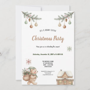 WATERCOLOR BRAUN UND GRÜNE WEIHNACHTSPARTY EINLADUNG
