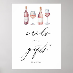 Watercolor Brautparty Cards & Games Poster