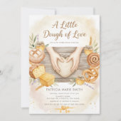 watercolor bread Bun in the Oven Baby Shower Einladung (Vorderseite)