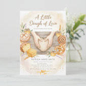 watercolor bread Bun in the Oven Baby Shower Einladung (Stehend Vorderseite)