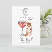 Watercolor | Bride & Groom Signature Drink Menükarte (Stehend Vorderseite)
