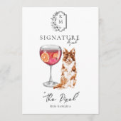 Watercolor | Bride & Groom Signature Drink Menükarte (Vorderseite)