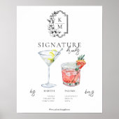 Watercolor | Bride & Groom Signature Drink Poster (Vorne)
