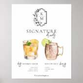 Watercolor | Bride & Groom Signature Drink Poster (Vorne)