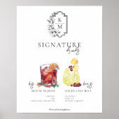 Watercolor | Bride & Groom Signature Drink Poster (Vorne)
