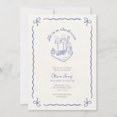 Watercolor bride on cloud wine bridal shower einladung (Vorderseite)