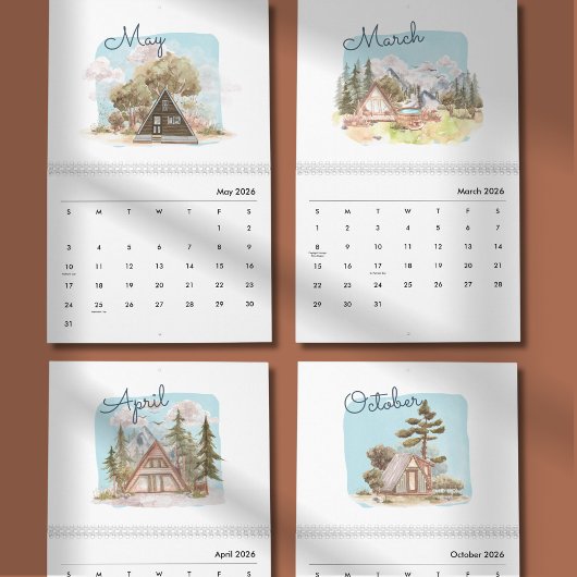 Watercolor Bright & Cheerful 2026 Planer Kalender