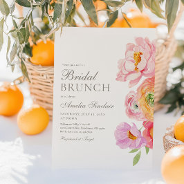 Watercolor Bright Floral Bridal Brunch Invitation Einladung
