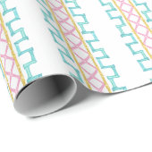 Watercolor Bright Mahjong Bamboo Geschenkpapier (Rolleneckpunkt)
