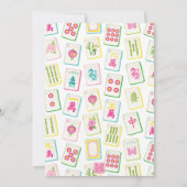 Watercolor Bright Mahjong Tiles Party Einladung (Rückseite)