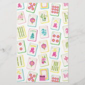 Watercolor Bright Mahjong Tiles Personalisiert Briefpapier (Rückseite)