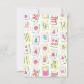 Watercolor Bright Mahjong Tiles Personalisiert Mitteilungskarte (Rückseite)