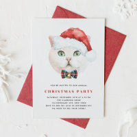 Watercolor British Shorthair Cat Christmas Party