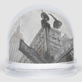Watercolor Broadway & Wall Street Snow Globe – NYC Schneekugeln (Vorderseite)