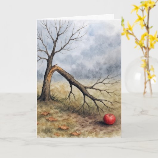 Watercolor Broken Apple Tree  Karte (Gelbe Blume)