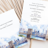 Watercolor Brooklyn Bridge Wedding Einladung