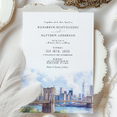 Watercolor Brooklyn Bridge Wedding Einladung