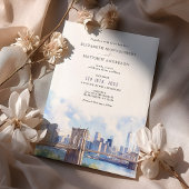 Watercolor Brooklyn Bridge Wedding Einladung