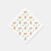 Watercolor Brown Easter Bunny And Greenery Pattern Serviette (Ecke)