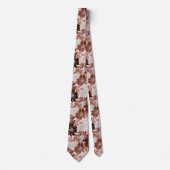 Watercolor brown grey floral pattern.  krawatte (Vorderseite)