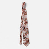 Watercolor brown grey floral pattern.  krawatte (Rückseite)