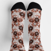 Watercolor brown grey floral pattern.  socken (Oben)