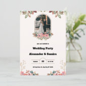 Watercolor Brown Wedding Einladung (Stehend Vorderseite)