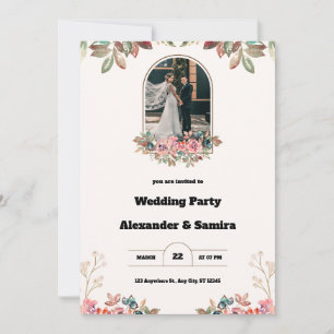 Watercolor Brown Wedding Einladung