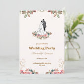 Watercolor Brown Wedding Einladung (Stehend Vorderseite)