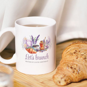 Watercolor Brunch Geburtstag Personalisiert Kaffeetasse